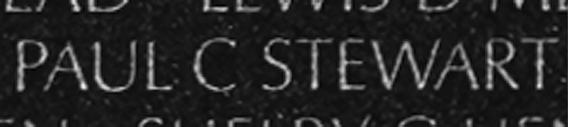 Chief Warrant Officer Paul Clark Stewart's name inscribed on The Wall.